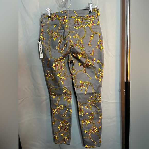 NWT L’Agence 25 Margot High Rise Ankle Skinny Jeans Key Chain Print Gray Grey - Picture 4 of 8
